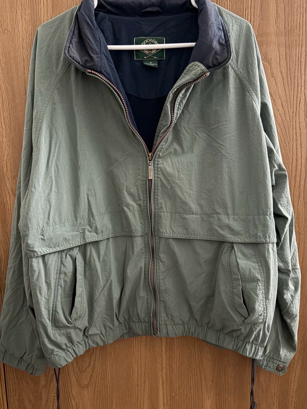 Vintage Dockers Men's Sage Green Lightweight Windbreaker Jacket